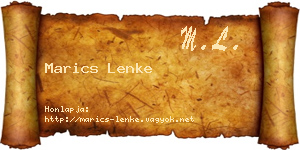 Marics Lenke névjegykártya